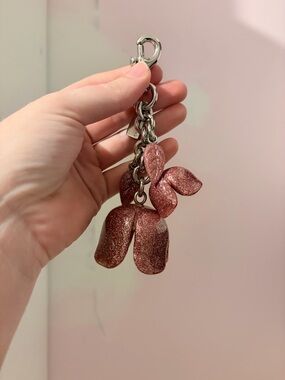 Coach Y2K vintage pink resin glitter flowers bag charm